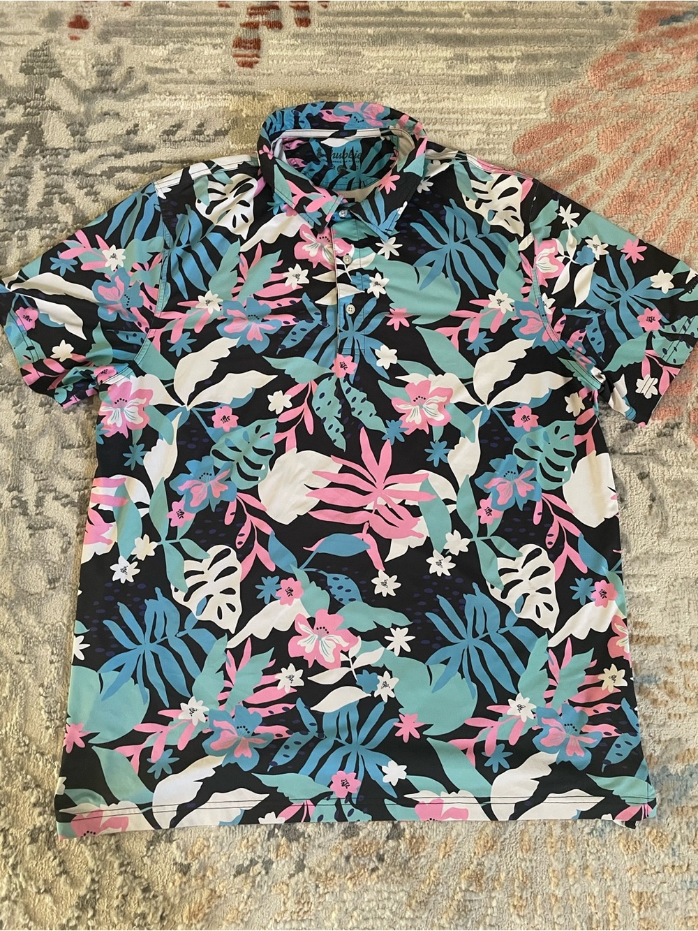 Chubbies Keep Palm and Carry On Performance Polo Mens XXL Hawaiian Golf Loud
